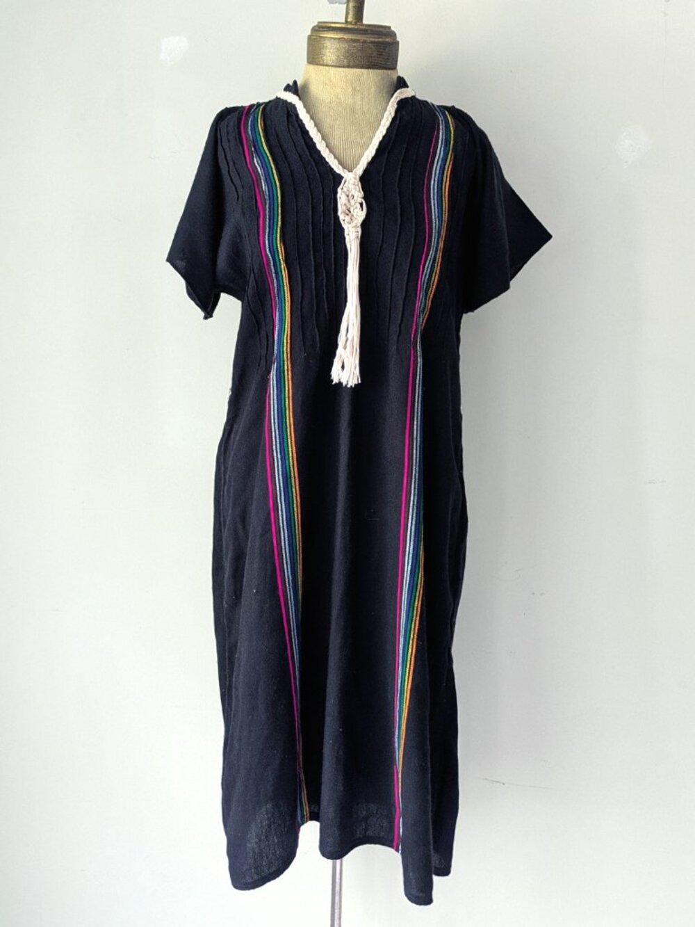 Vtg braided fringe midi tunic kurti dress
